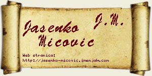 Jasenko Mićović vizit kartica